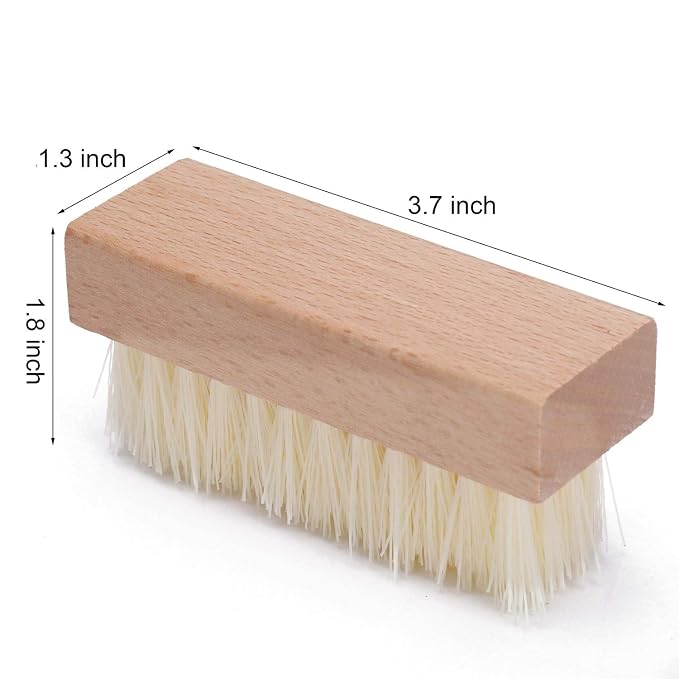4-Packs Wooden Nail Brush Sturdy, Non-Slip Fingernail Hand Scrub Brush Nail - Image 2