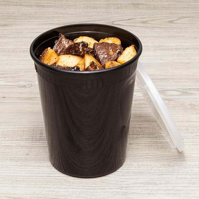 Karat [32oz - 240 ct Black PP Injection Molded Round Deli Containers - Image 3