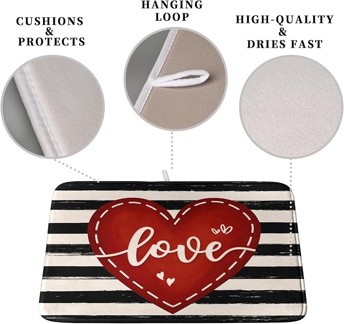 Valentine's Day Dish Drying Mat - Image 3