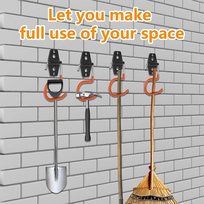 16 Pack Metal Garage Hooks S Hooks Heavy Duty Metal Large S Hooks and Broom and - Image 5