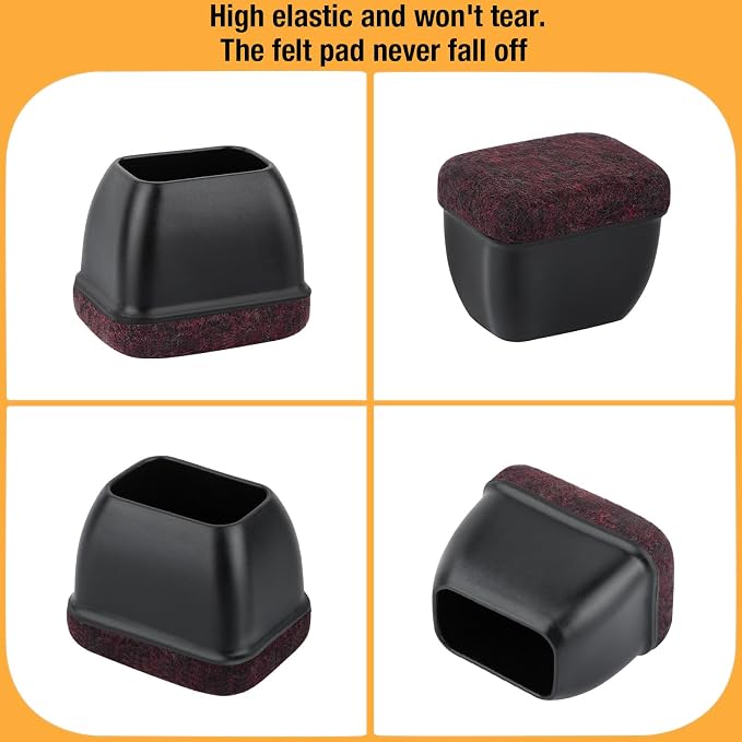 32 Pcs Rectangle Chair Leg Floor Protectors, Silicone Chair Leg Protectors - Image 8