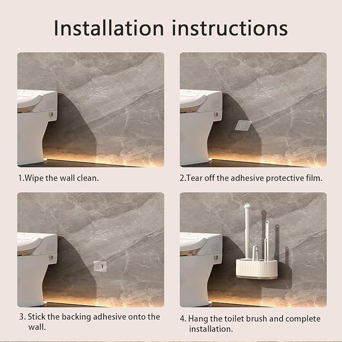 Basaza Toilet Brush and Holder Set Toilet Bowl Cleaning Brush and Holder - Image 4