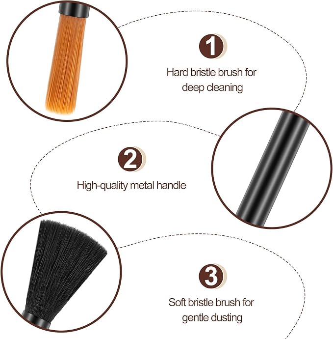 Coffee Grinder Cleaning Brush, Double Head Espresso Brush, Barista Dusting - Image 3