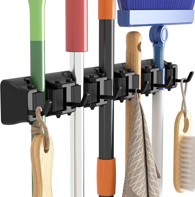 Lifewit Mop and Broom Holder Wall Mount, Anti-Slip Broom Hanger by Lifewit