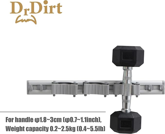 DrDirt Broom Holder Wall Mount, Heavy Duty Aluminum Mop and Broom Organizer - Image 6