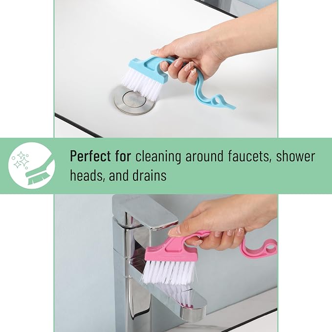 Slick- Window Track Cleaning Brush, 3 Pack, Ergonomic Handle, Built-in Scraper - Image 5