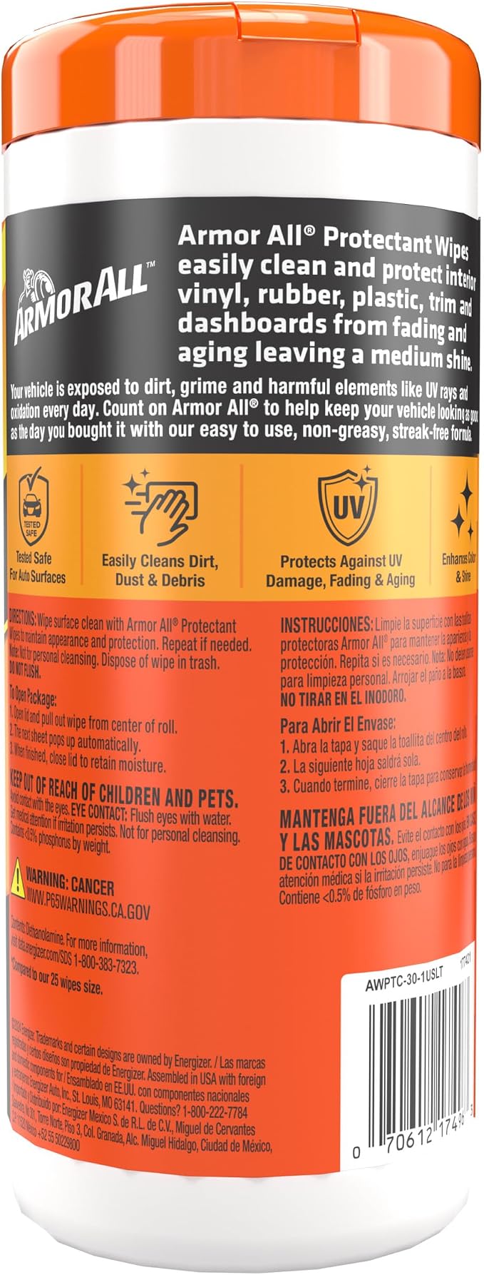 Armor All Original Protectant Wipes, Car Interior Cleaner Wipes - Image 7