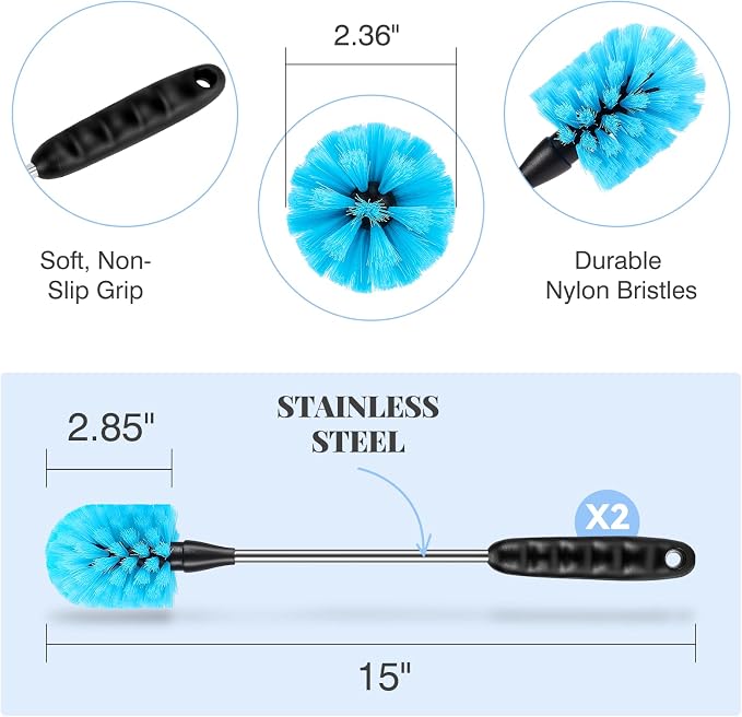 3-in-1 Stainless Steel Bottle Cleaning Brush Set - Image 4