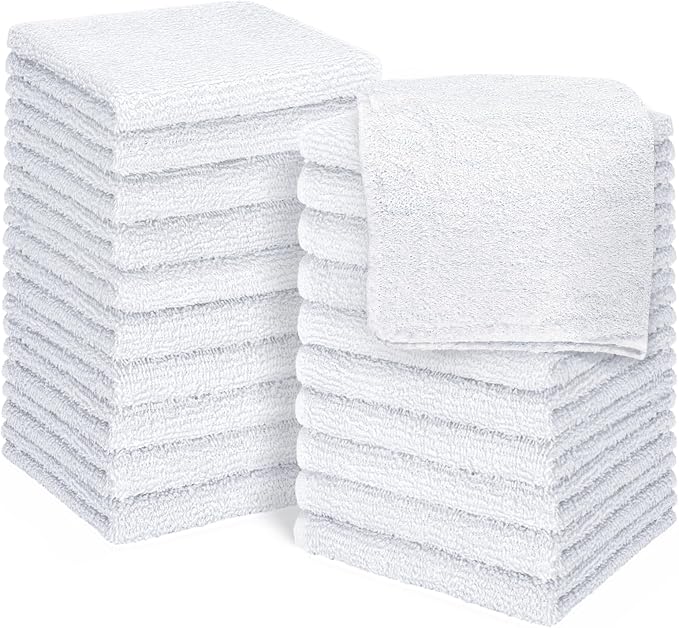 DecorRack 20 Pack 100% Cotton Wash Cloth, Luxurious Soft, 12 x 12 inch Ultra - Image 2