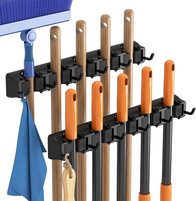 Lifewit Mop and Broom Holder Wall Mount, Anti-Slip Broom Hanger by Lifewit