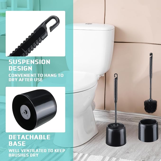 Roshtia 6 Sets Toilet Brush and Holder Set - Image 4