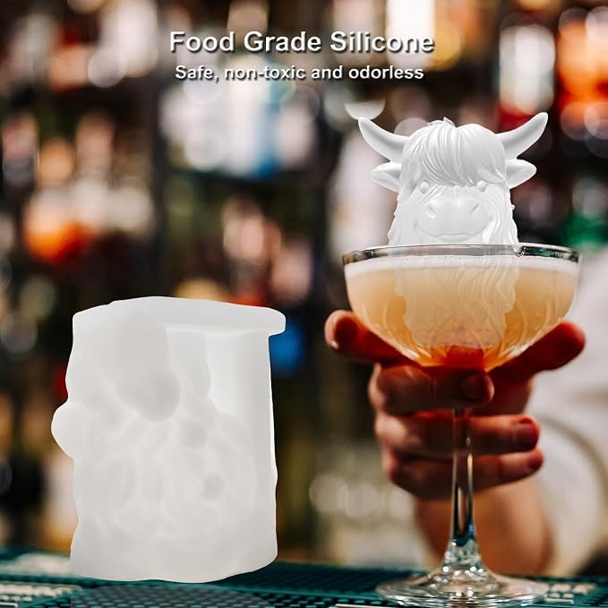 3D Highland Cow Ice Cube Silicone Molds Tray - Image 5