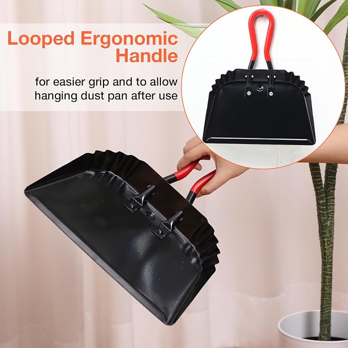 Uiifan 4 Pcs Industrial Metal Dustpans 12" Heavy Duty Dust Pan - Image 5