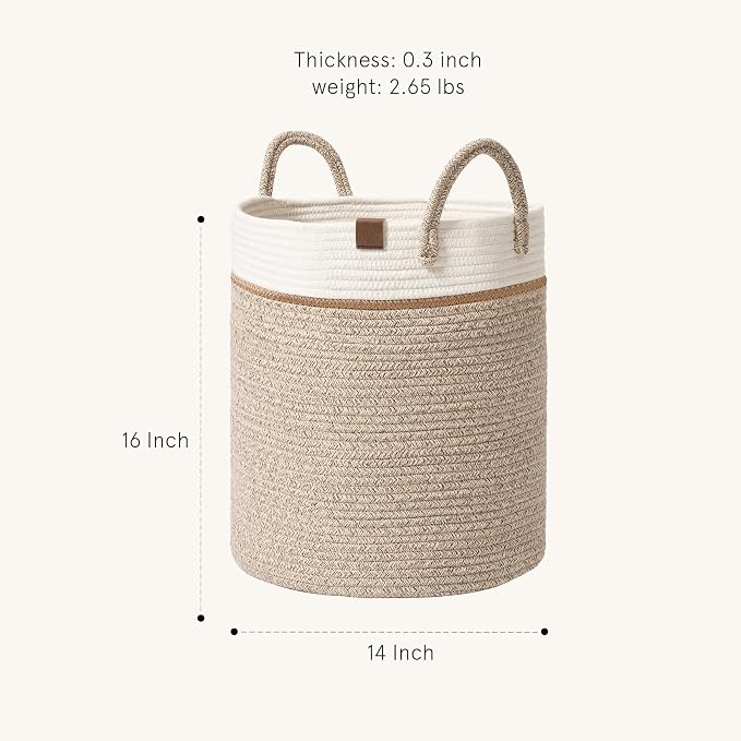 LA JOLIE MUSE Woven Basket Rope Storage Baskets - Image 4