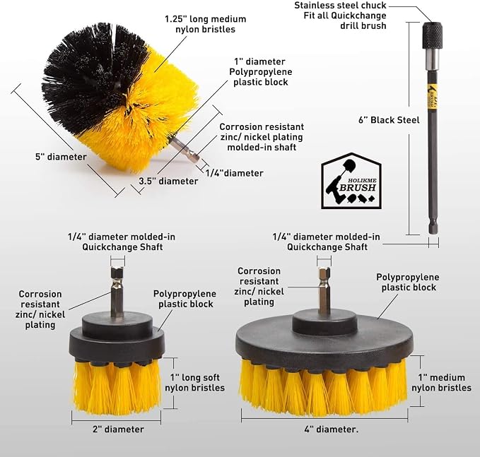 Holikme 4 Pack Drill Brush Attachments Set, Power Scrubber - Image 7