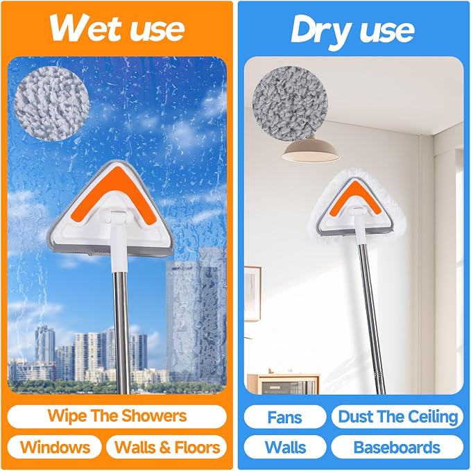 Wall Mop Cleaner with Long Handle, 94” Multipurpose Wall Duster, Ceiling Mop - Image 3