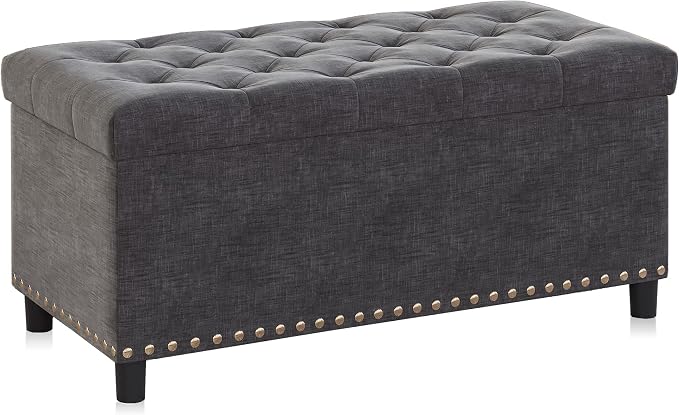BELLEZE 35" Tufted Ottoman, Storage Bench - Image 6