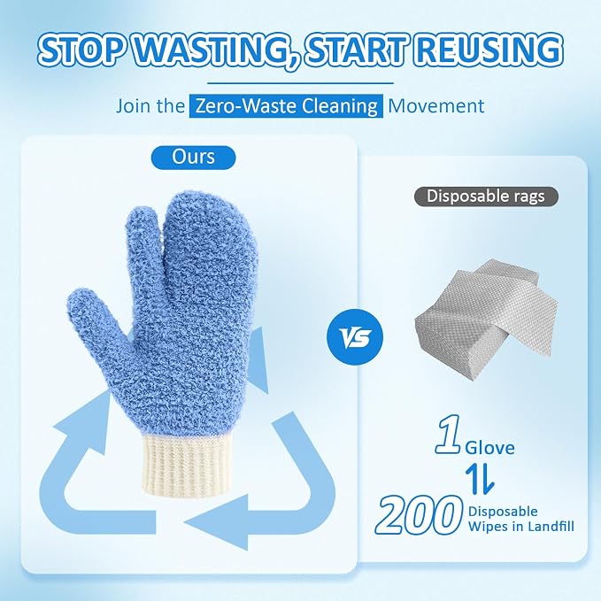 MIG4U Microfiber Dusting Gloves House Cleaning Glove - Image 7