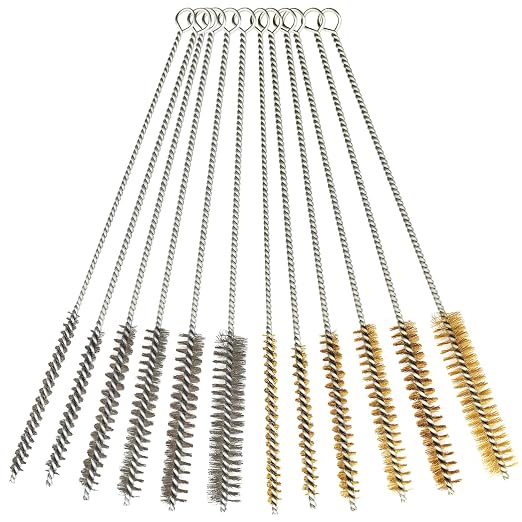 12 Pcs Brass Wire Brush Stainless Steel Wire Brush Set, Round Metal Cleaning by CKANDAY