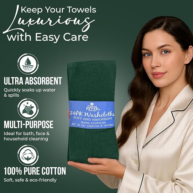 DAN RIVER 24 Pack Wash Cloths for Showering - Image 4