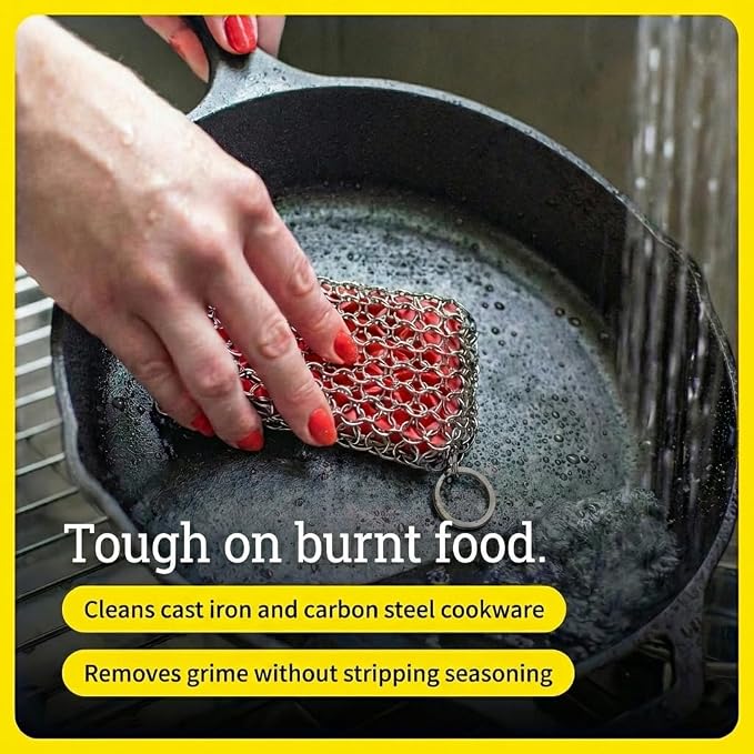 Lodge Chainmail Scrubber for Cast Iron Pans - Image 2