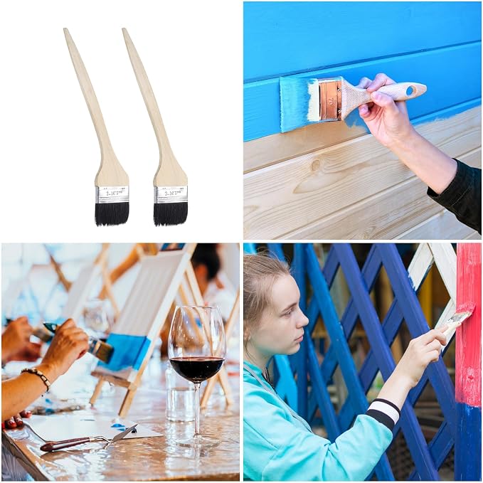uxcell 3pcs Bent Radiator Paint Brush 3" Width Curved Wall Paint Soft Bristle - Image 6