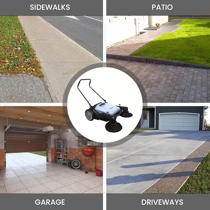 Walk-Behind Outdoor Hand Push Floor Sweeper - Image 7