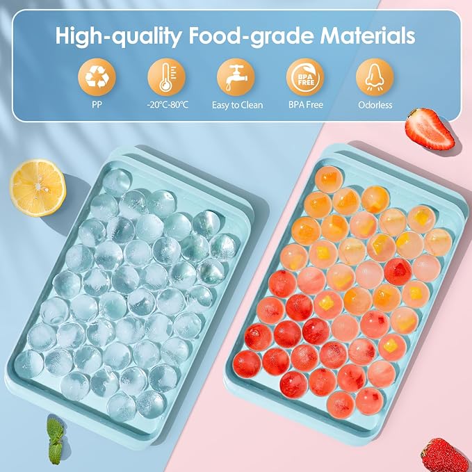 WIBIMEN Ice Cube Tray with Lid and Bin - Image 3