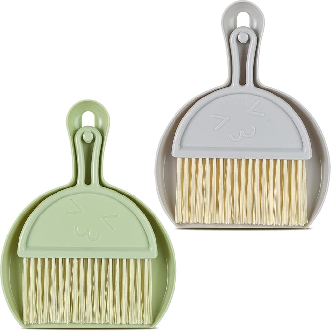 Small Broom and Dustpan Set, Broom Dustpan Brush, Handheld Dust Pan by SUTINE