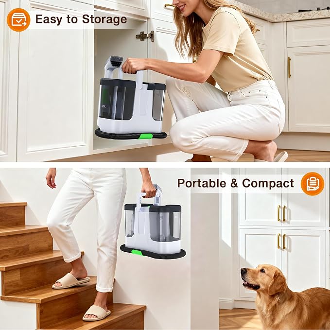 LABIGO Upholstery & Couch Cleaner Machine, 18Kpa Portable Carpet Cleaner Machine - Image 7