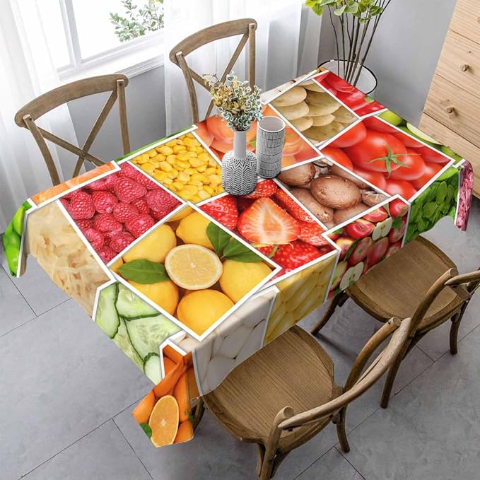 Fruits Vegetables Party Table Cloth Rectangle Table Apples Oranges Lemons - Image 6