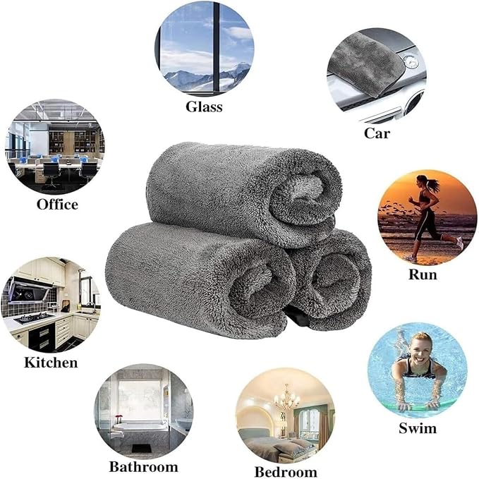 Shiny Microfiber Wipes Bath Shower Cleaning Cloths, 23.62 X 15.75 Inches - Image 5