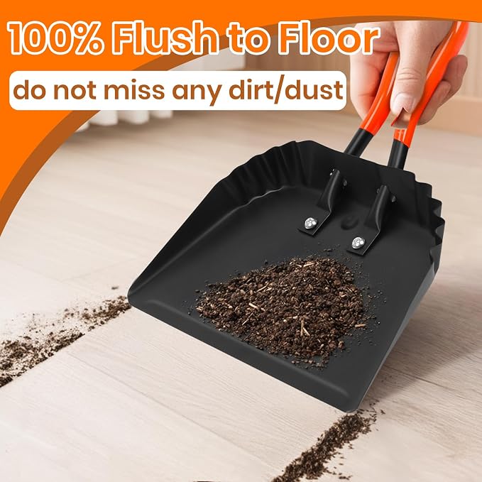 Metal Dust Pans Heavy Duty, 12” Outdoor Dustpan - Image 2