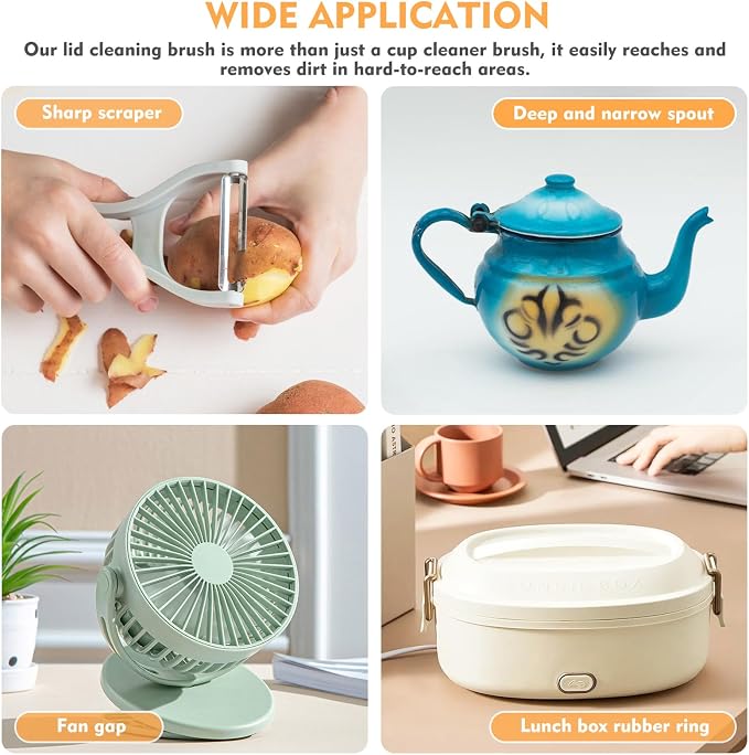 3 in 1 Cup Lid Cleaning Brush, Portable Cup Cleaner Brush, 2024 New Water - Image 4