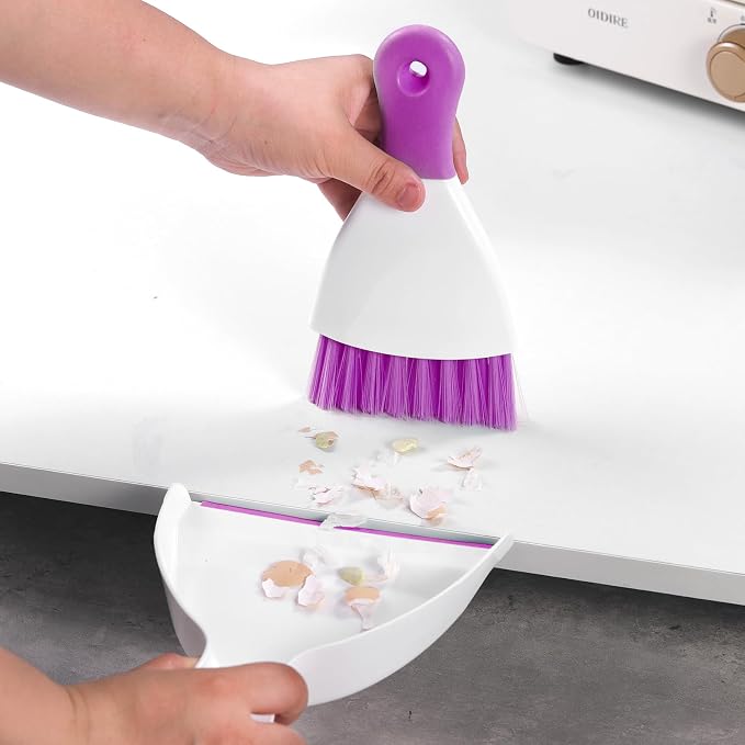 NACENA Mini Dustpan and Brush Set, Small Broom and Dustpan Set Dust Pan and - Image 3