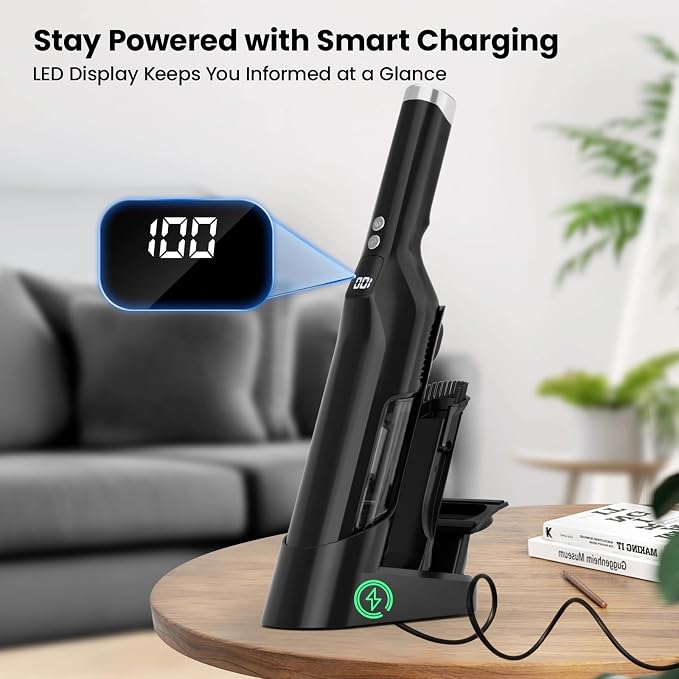 Cordless Handheld Vacuum, 24Kpa Strong Suction Car Vacuum - Image 4