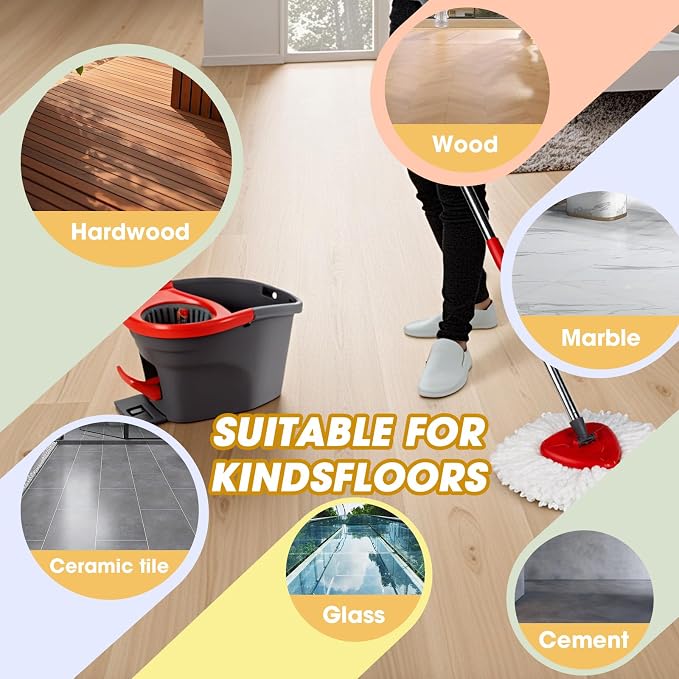 3 Pack Spin Mop Replacement Heads, 100% Microfiber Spin Mop Refills - Image 7