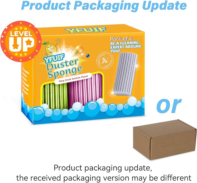 4 Pack Damp Clean Duster Sponge, Magic Sponge Eraser - Image 4