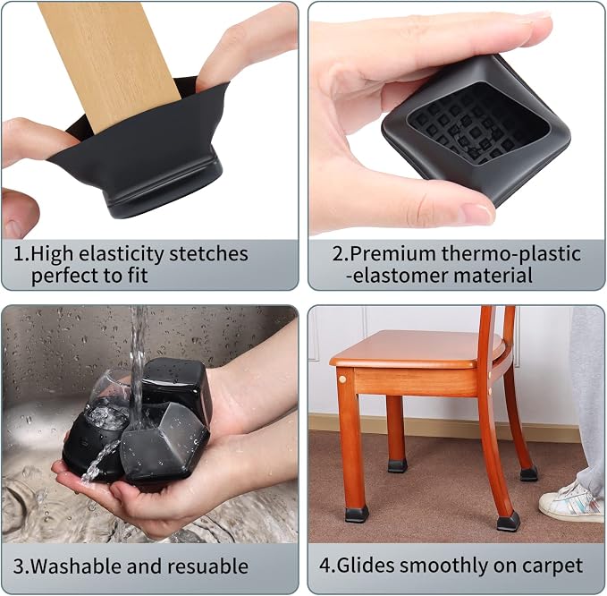 Ezprotekt 8 Pcs Large Chair Leg Sliders - Image 4