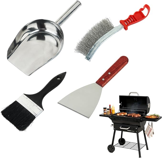 Grill Ash Cleaning Pellet 4-Piece Kit（Metal Material Durability） Includes Wire by Unknown