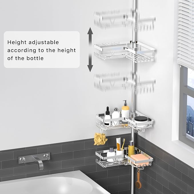 KEGII Corner Shower Caddy Tension Pole - Image 2