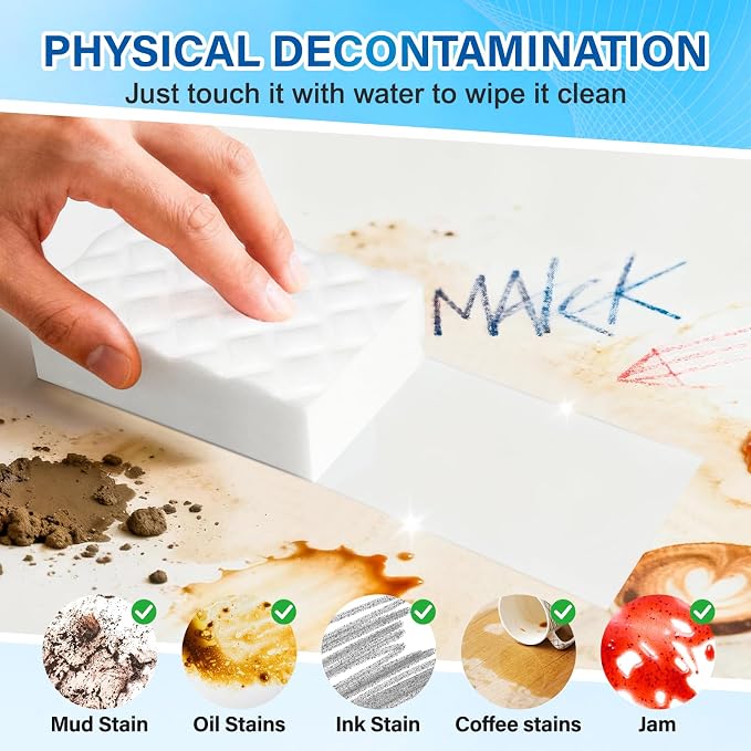 Magic Sponges Cleaning Eraser, 200 Pack 2X Density Stronger Melamine Sponge - Image 2