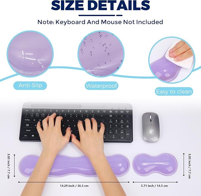 Gel Wrist Rest for Keyboard and Mouse, Wrist Rest for Keyboard, Mouse Wrist - Image 4