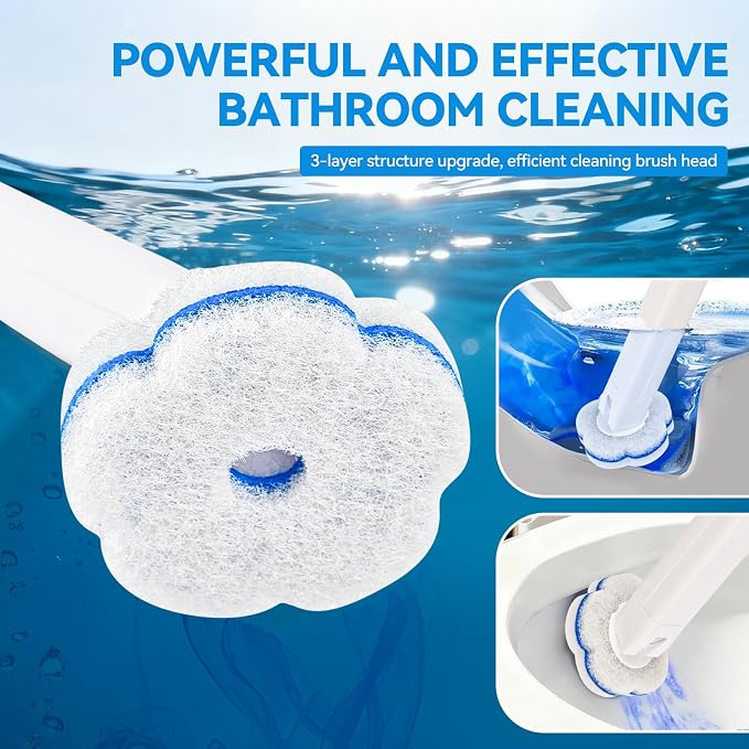 Disposable Toilet Brush with 48 Refills, Toilet Bowl Cleaner, Toilet Cleaning - Image 4