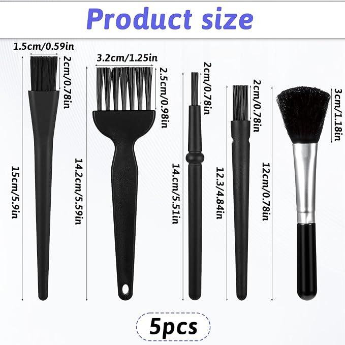 5 PCS Nylon Anti Static Dusting Brush, Mini Keyboard Cleaning Brushes Kit - Image 3