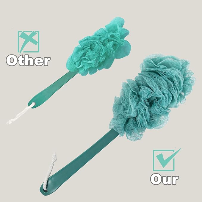2Pack Back Scrubber for Shower, Loofah Sponge Brush Exfoliating Body, Long - Image 6