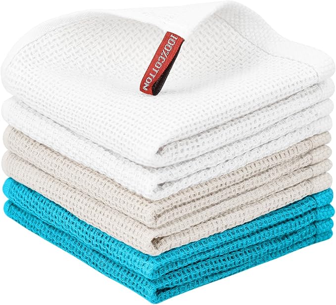 Nialnant 100% Cotton Kitchen Dish Towels, Waffle Weave Dish Cloths by Nialnant