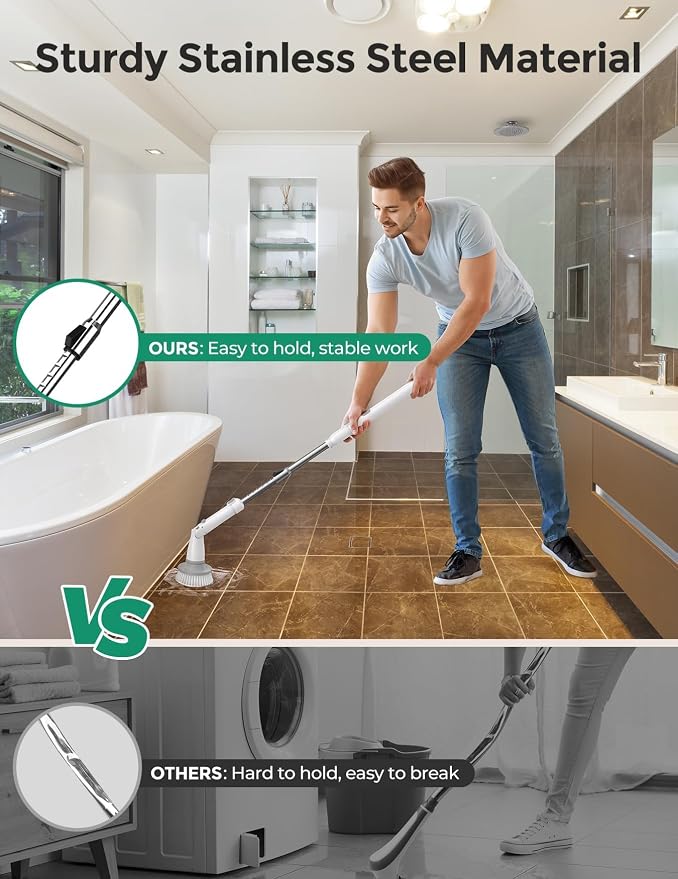 kHelfer Electric Spin Scrubber, Cordless Shower Scrubber - Image 5