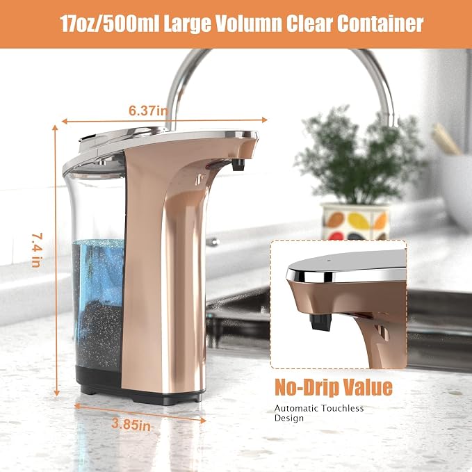 Automatic Soap Dispenser, PZOTRUF Touchless 17oz/500ml - Image 7