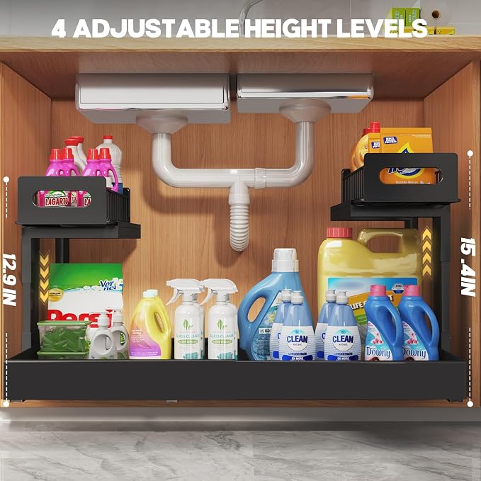 1 Pack-15.7"-25.7"W Expandable Under Sink Organizer - Image 8